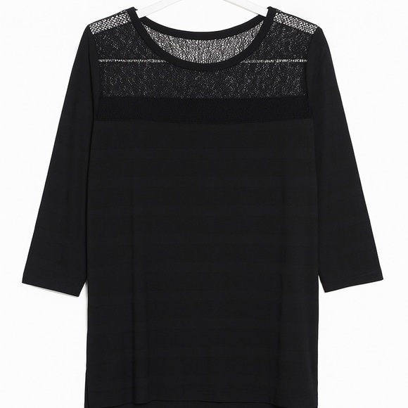 Sisley Black Long Sleeve Lace Top - Picture 1 of 10